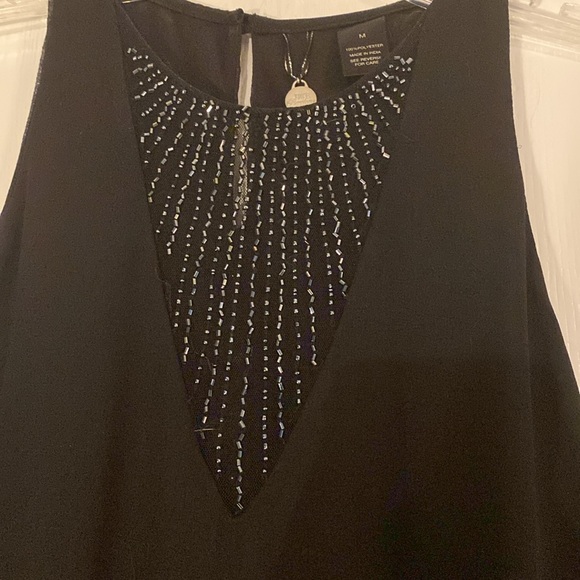 BKE Boutique black beads and sequins tunic top size medium - Picture 3 of 5